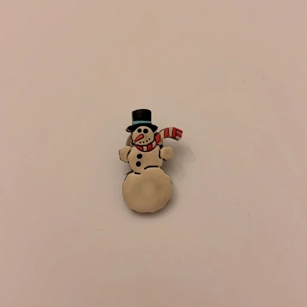 Girl’s snowman jewelry bundle! 8” necklace, dangle post earrings, & snowman pin. - Picture 4 of 4
